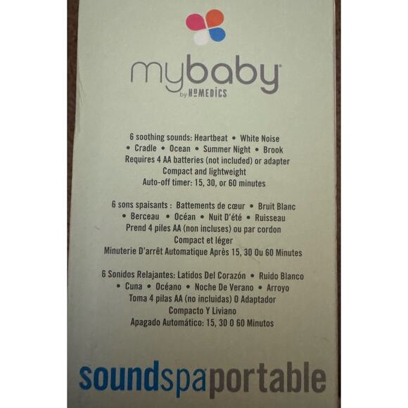 Homedics MyBaby Sound Spa Portable White Noise Machine for Babies MYB-S205 - Picture 3 of 6